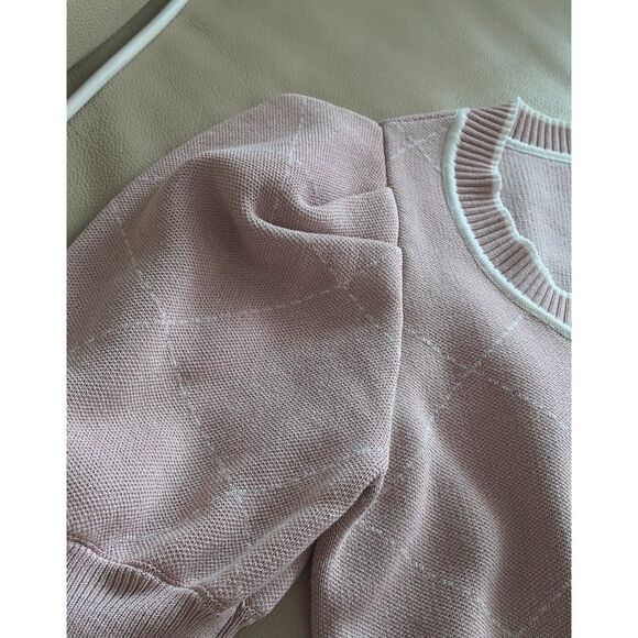 Japan Fashion Pink Cropped Short Sleeves Cardigan, Womens Size XS - Picture 3 of 4